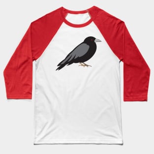 Gothic Raven with Red Eyes Baseball T-Shirt